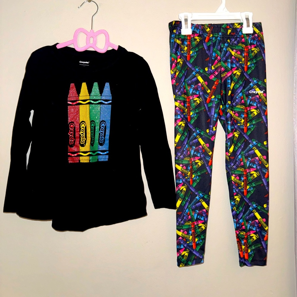 Crayola, girls matching leggings set, size 6X
